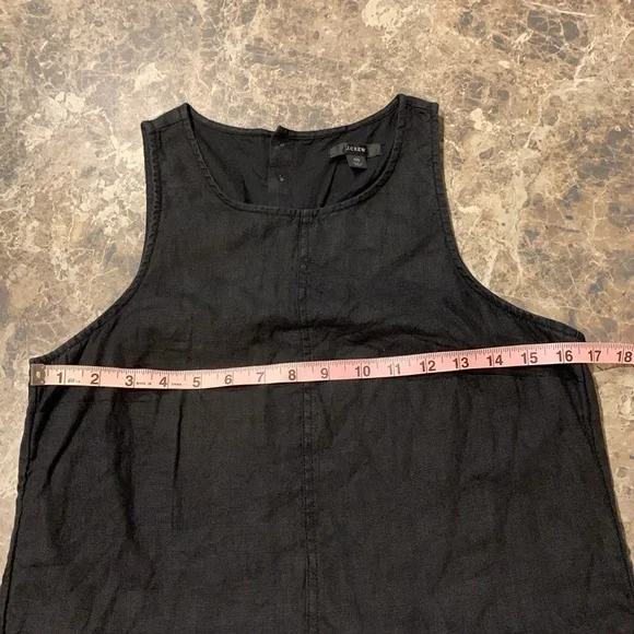 J. Crew Button Back 100% Linen Shift Dress Black Size XS - Picture 9 of 10
